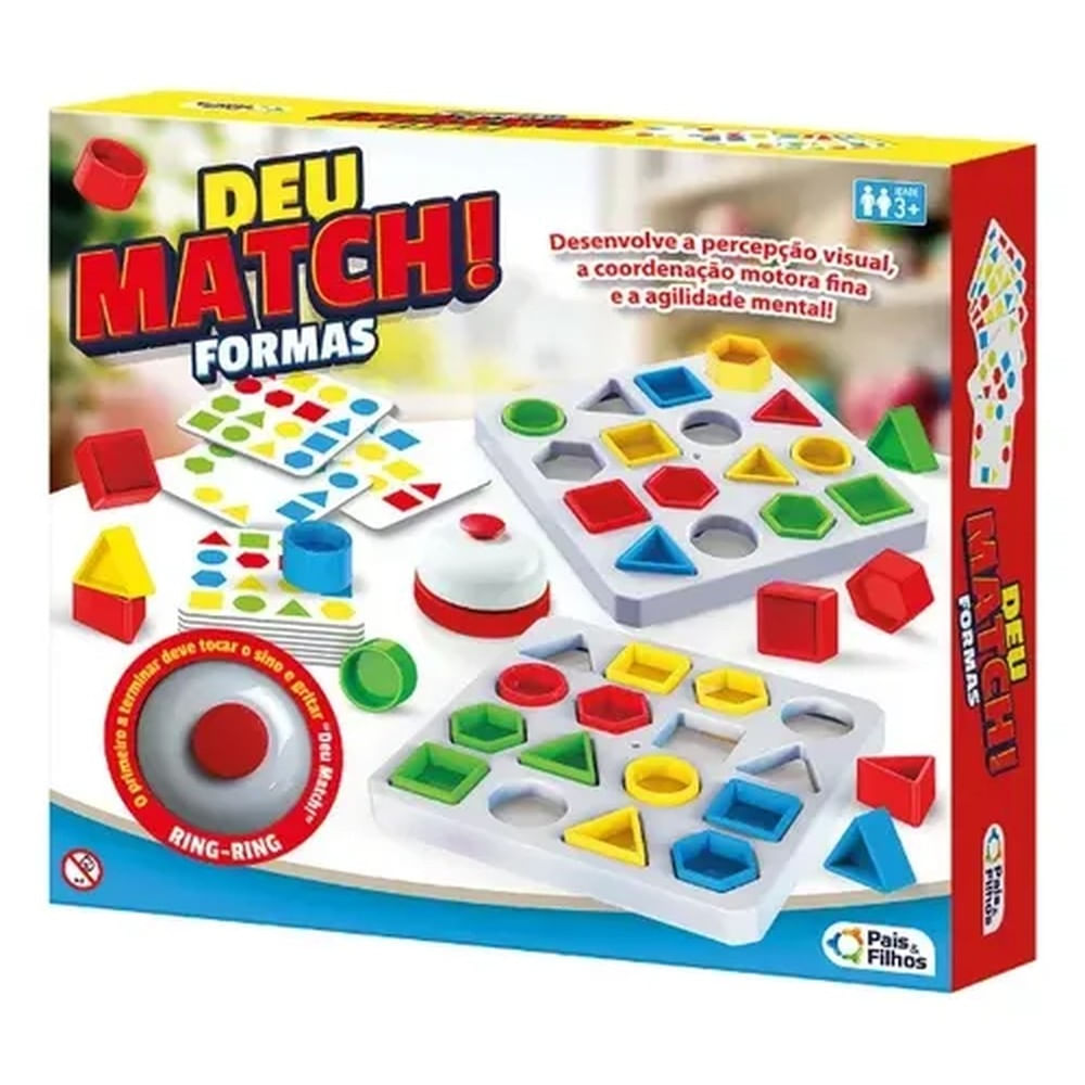 Jogo Didático Deu Match! Formas e Cores Pais e Filhos