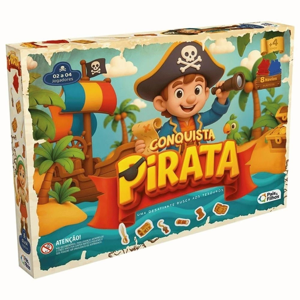 Jogo de Tabuleiro Conquista Pirata Pais e Filhos