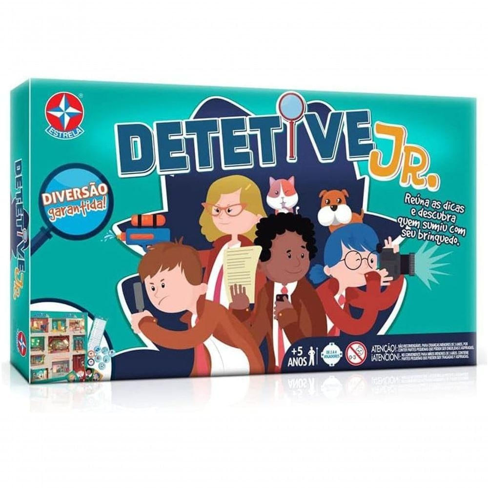 Jogo de Tabuleiro Detetive Jr com Regras Simplificadas Amarelo Estrela