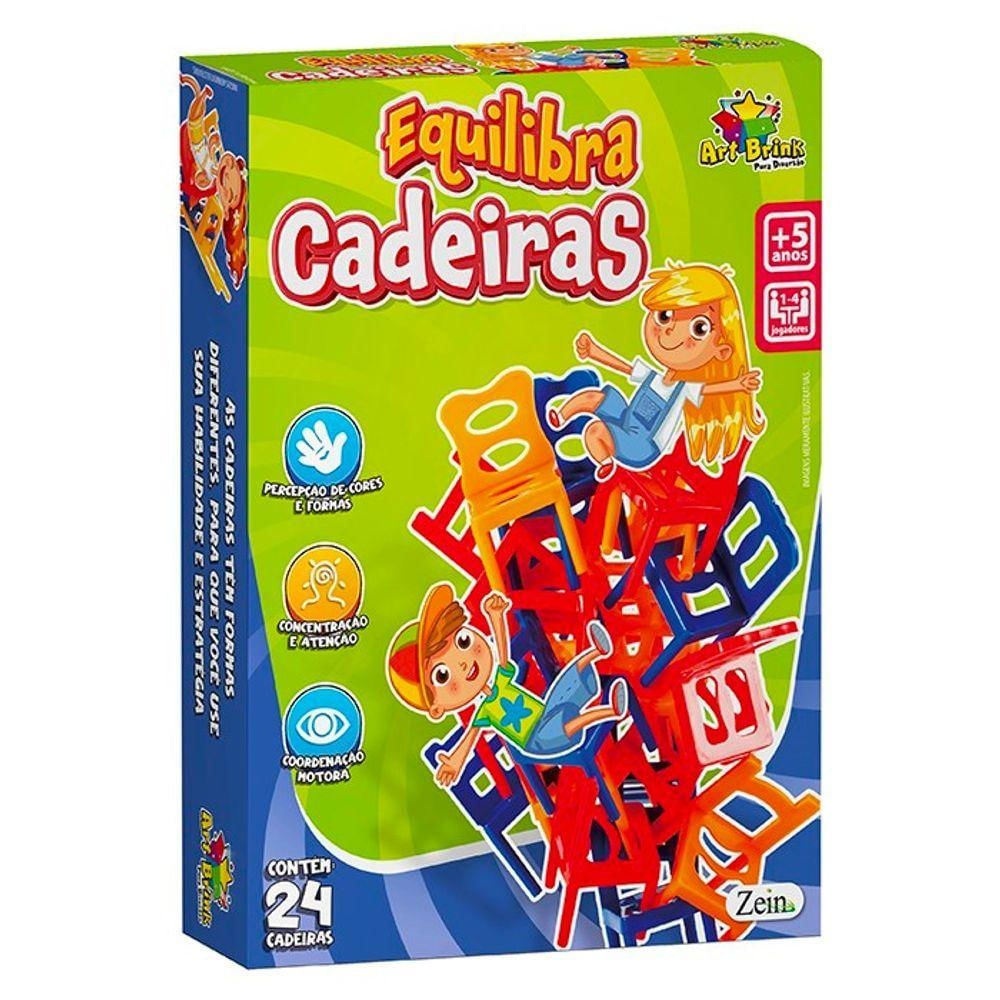 Jogo Equlibra Cadeiras com Estimula Coordenação Motora e Equilíbrio Art Brink