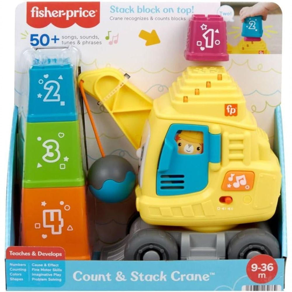 Brinquedo Educacional Hmy63 Aprenda a Contar com Guindaste Amarelo Mattel