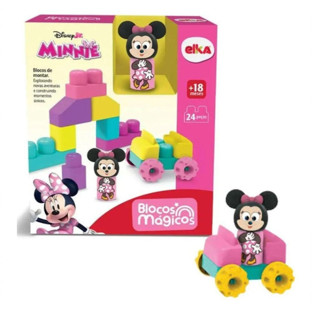 Blocos de Montar Infantis Mágicos Minnie 1306 com Minnie Disney Elka