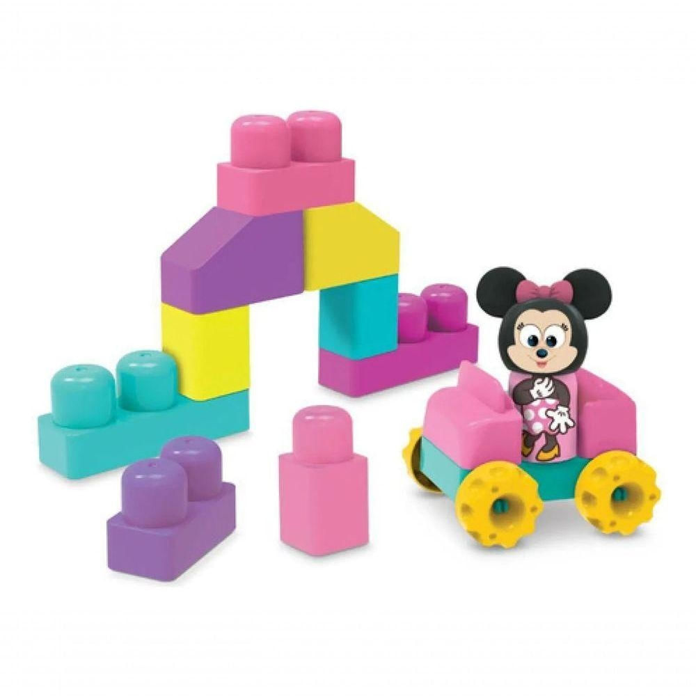 Blocos de Montar Infantis Blocos Mágicos Minnie Educativos com 24 Peças de Encaixar Elka