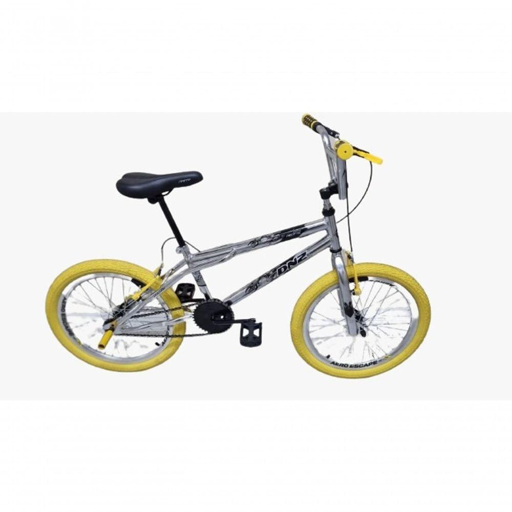 Bicicleta Aro 20 Dnz Cromada Pneu Amarelo