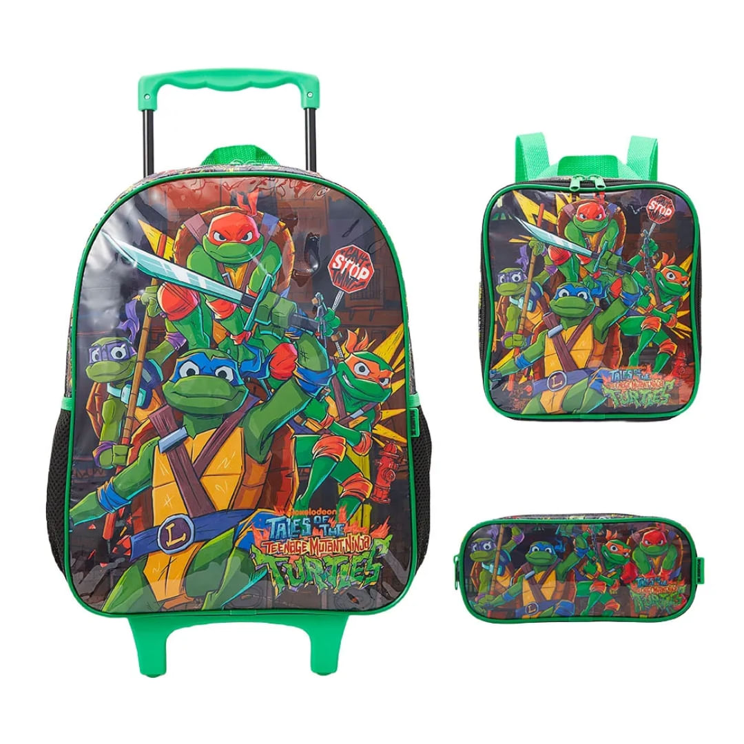 Kit Escolar Mochila Roda Xeryus Tartarugas Ninja 1Magnus