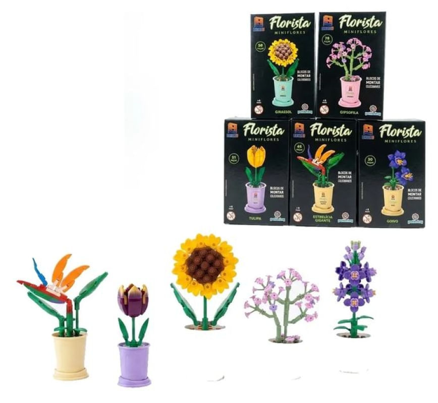 BRICKO - FLORISTA - MINI FLORES SORTIDAS - POLIBRINQ