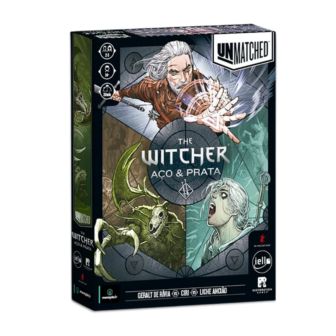 Jogo de Tabuleiro Unmatched The Witcher Aço e Prata Meeplebr