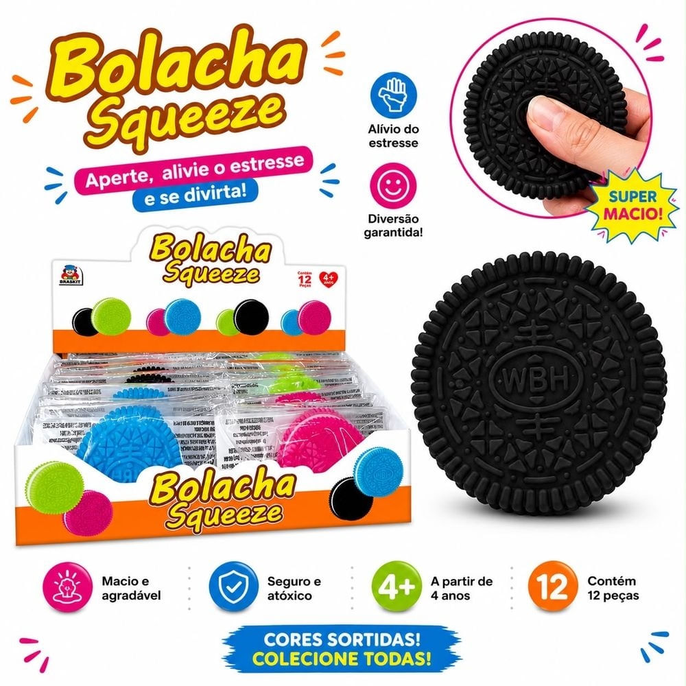 SQUISHY BOLACHA UNITARIA SORTIDA - BRASKIT