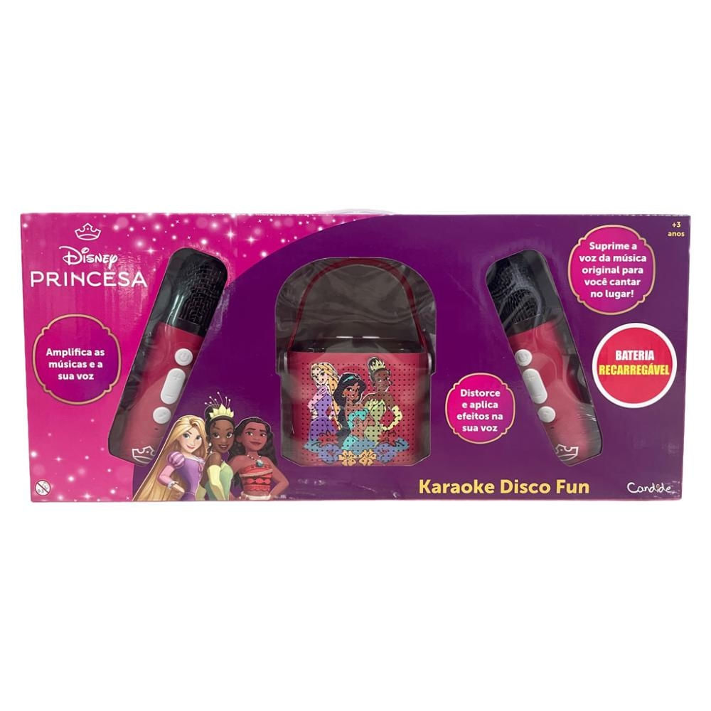 Caixa de Som Bluetooth Karaokê Infantil Princesas