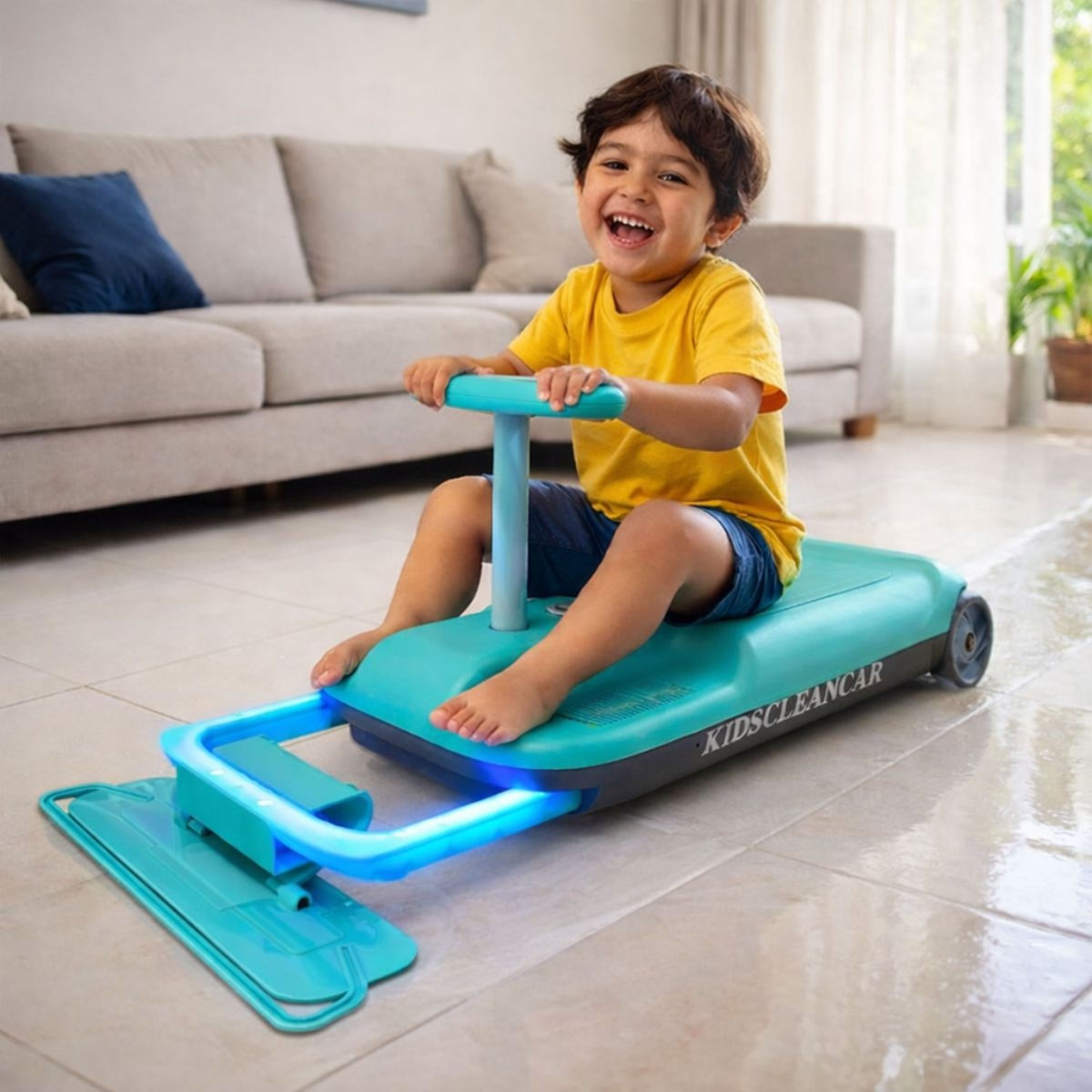Carrinho Elétrico Infantil 2em1 Com Mop Removível Para Criança Brincar