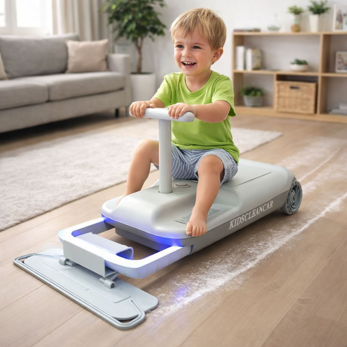 Carrinho Elétrico Infantil Com Mop Limpador De Piso Diversão E Limpeza
