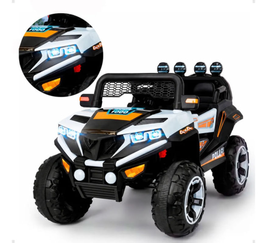 CARRO ELETRICO SUPER UTV BRANCO 12V