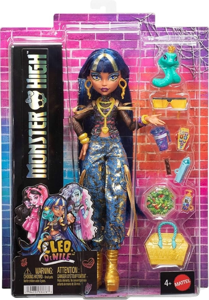 Monster High G3 Core Refresh Boneca 28 Cm C/ Monster Pet Hissette e Acessorios - Cleo de Nile – Mattel
