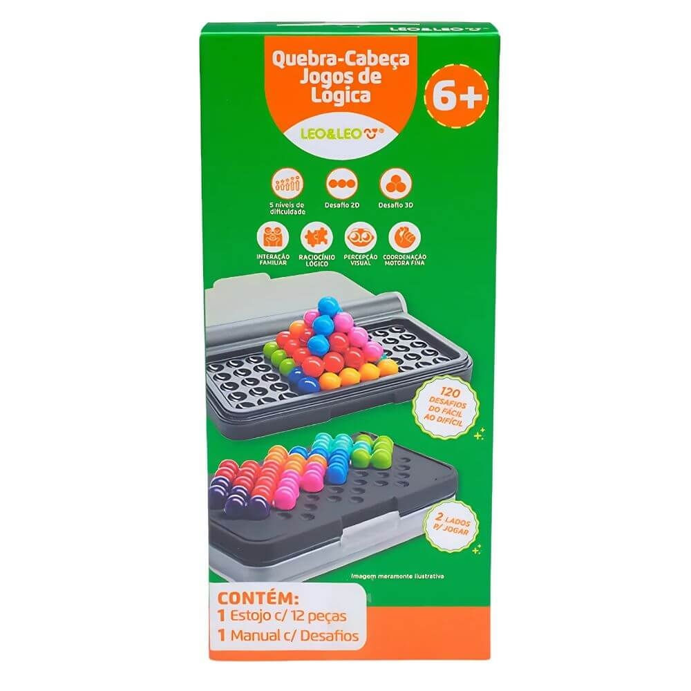 Jogo Quebra-Cabeça 3D Desafios de Lógica C/ 1 Estojo - Leo&Leo