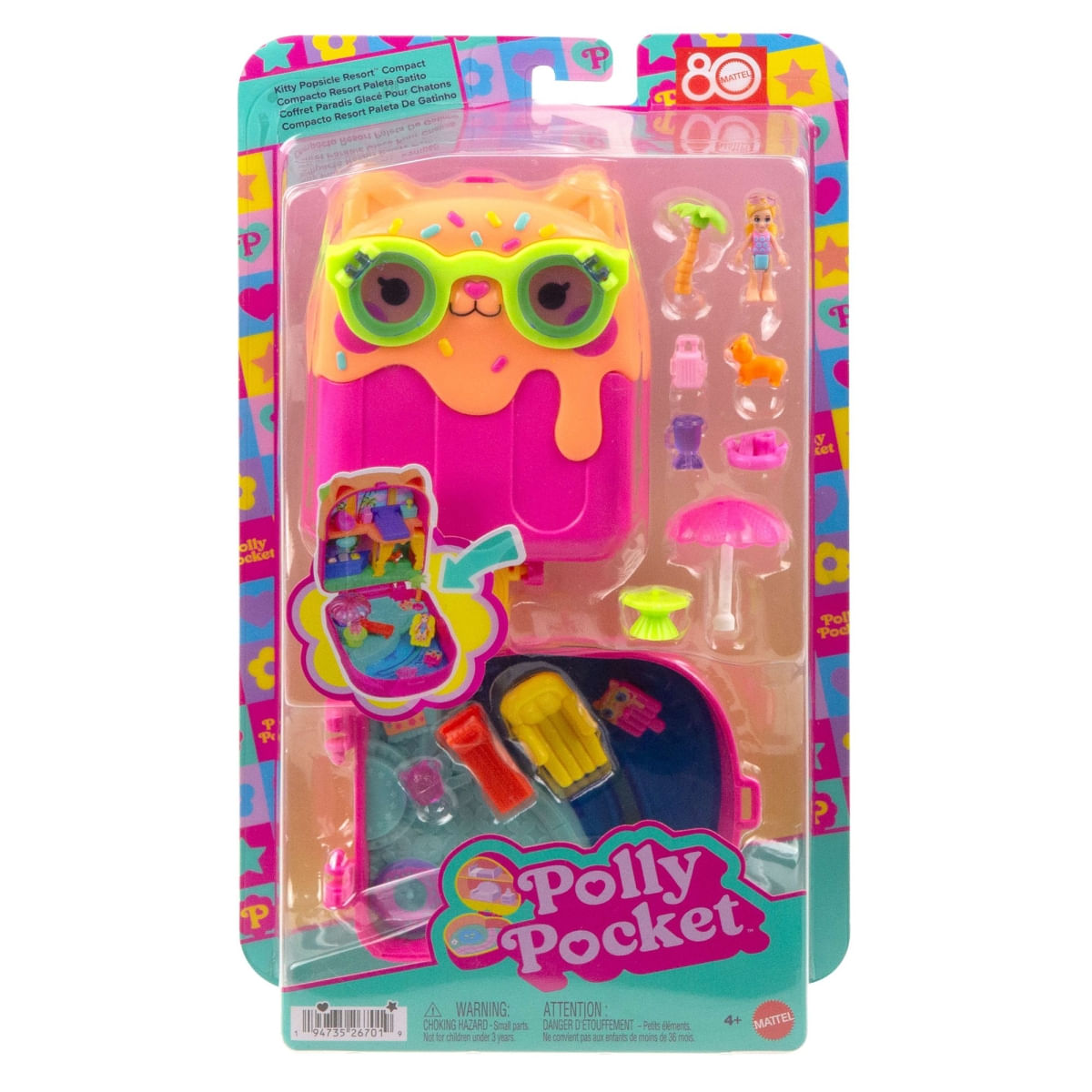 Polly Pocket Compacto - Conjunto Resort Gatinho Gelado - Mattel