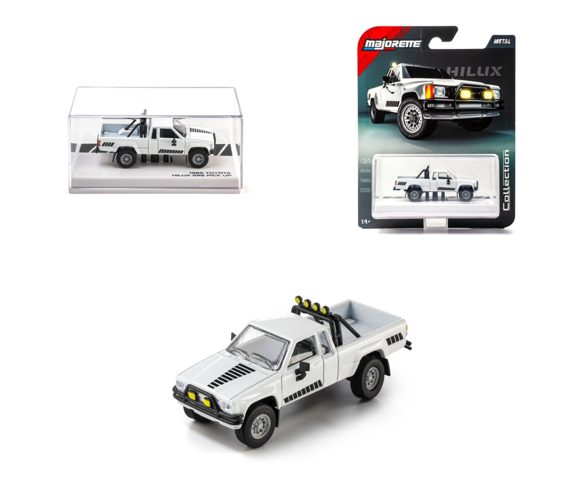 1985 Toyota Hilux SR5 Pickup - Branco - Collection - 1/64 - Majorette