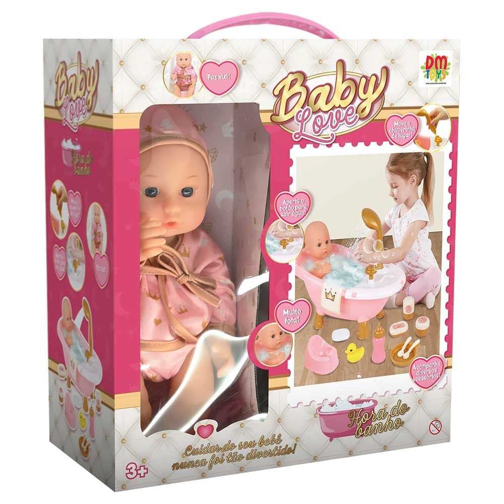 BONECA BABY LOVE HORA DO BANHO - DM BRASIL