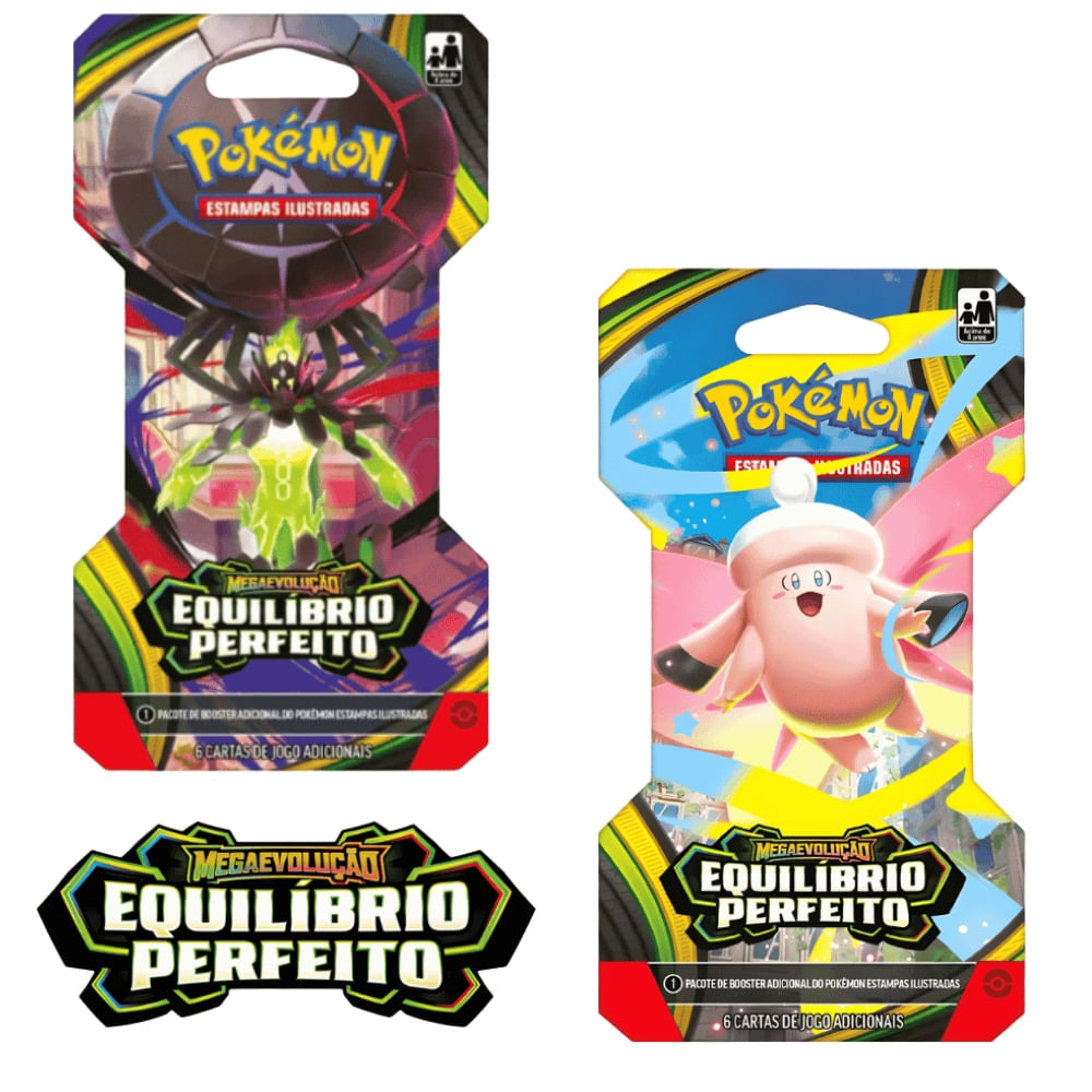 Blister Pokémon Unitário Mega Evolução Equilíbrio Perfeito 6 Cartas