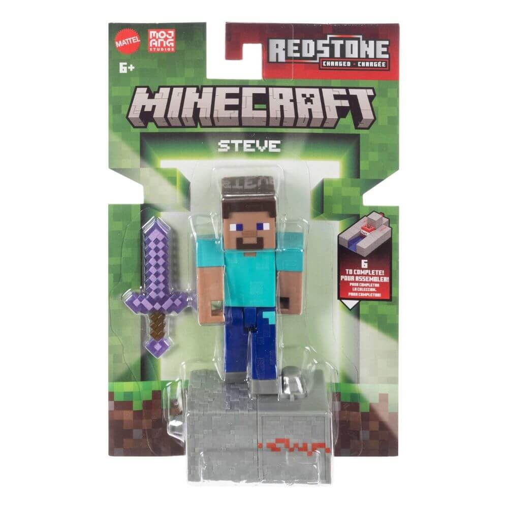 Boneco Minecraft Redstone 8cm - Steve - Mattel GTP08/JJR85