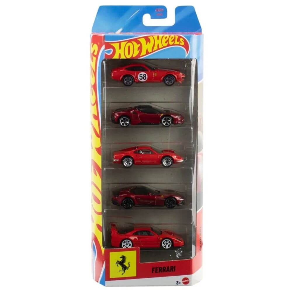 Hot Wheels Ferrari Kit 5 Carrinhos - Mattel JLN12