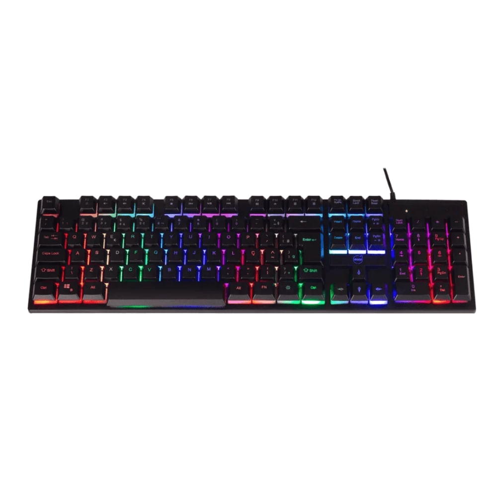 Teclado Gamer Multimídia GTE1000 USB 1.5M ABNT2 Rainbow Dazz