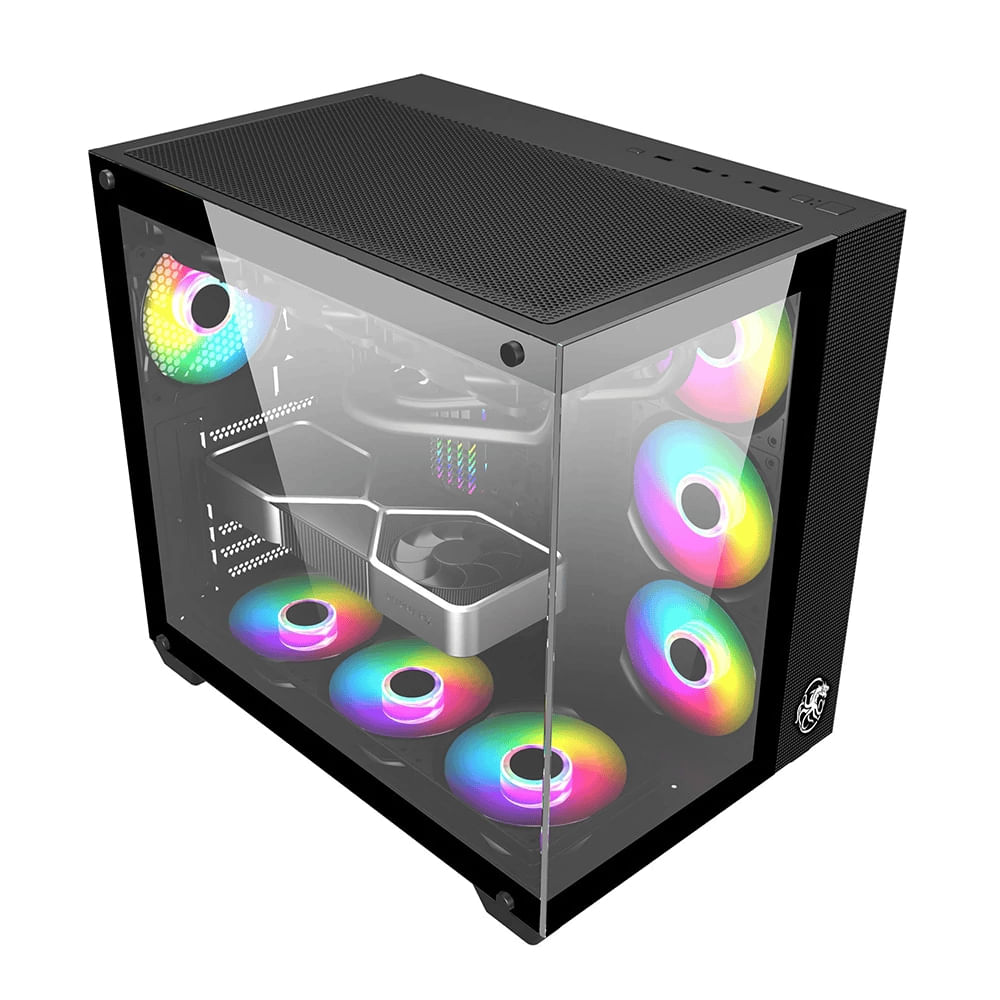 Gabinete Aquário Draxen Arbaton PT 4 Fan ARGB + Controladora