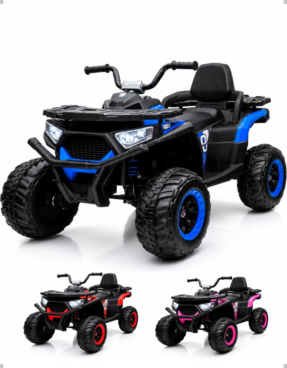 QUADRICICLO AZUL COM PRETO COM CONTROLE REMOTO 12V7AH