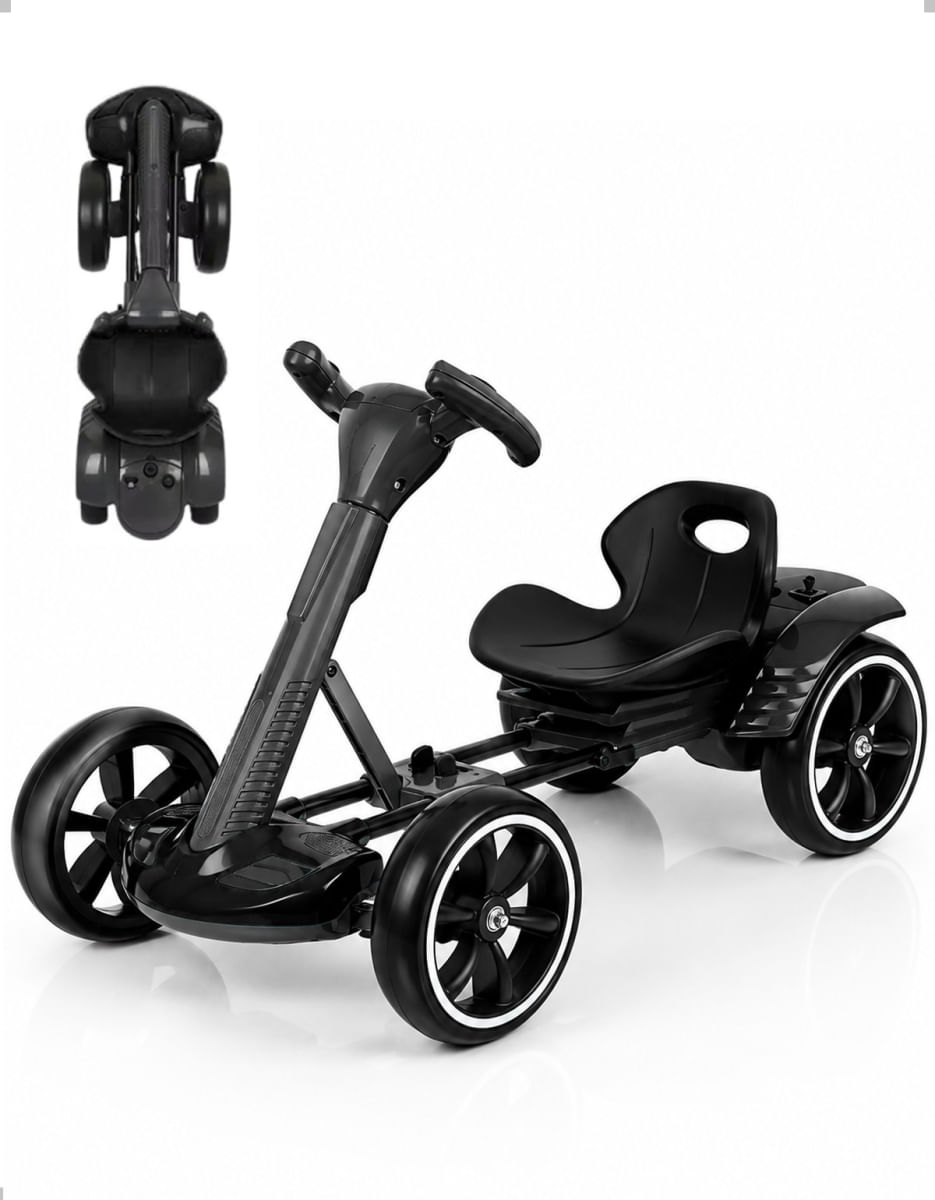 CARRO ELTRICO MODELO KART 6V 4.5AH PRETO