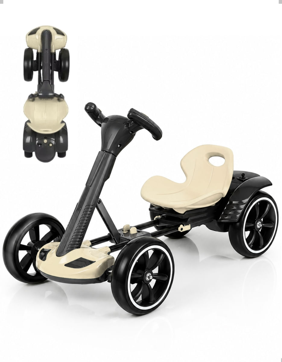 CARRO ELTRICO MODELO KART 6V 4.5AH BEGE