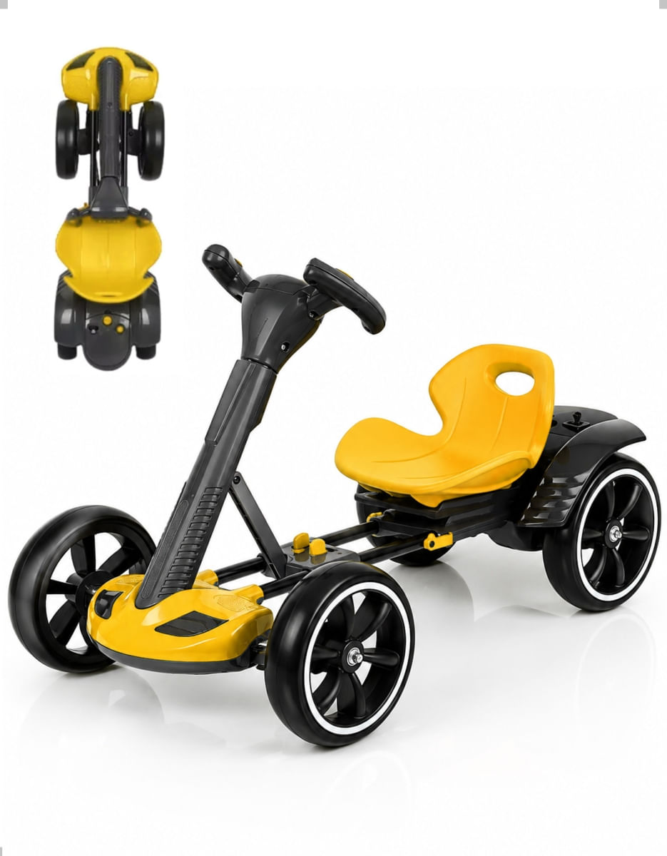 CARRO ELTRICO MODELO KART 6V 4.5AH AMARELO