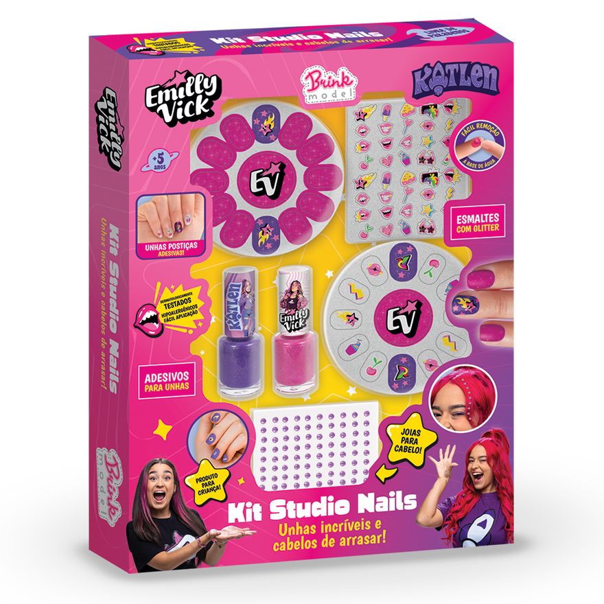 Kit-Studio-Nails---Emilly-Vick-E-Katlen---Dos-Rosa---Brink-Model-1