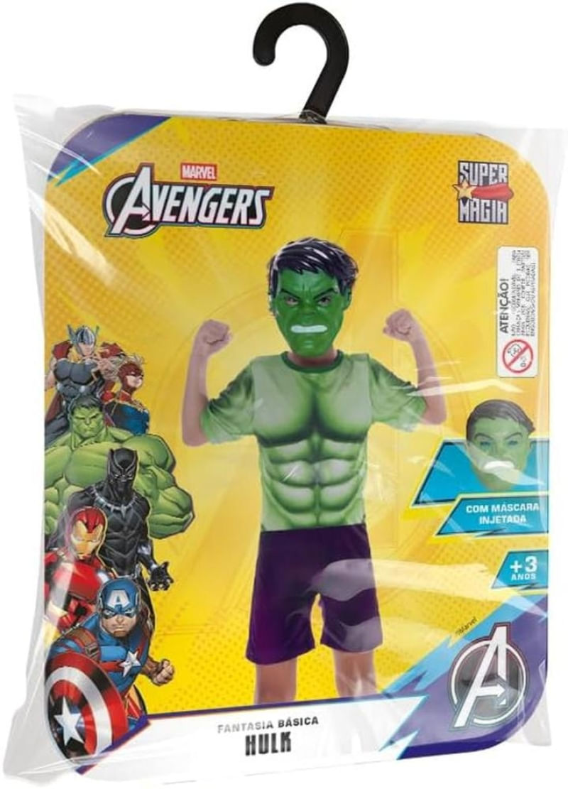 Fantasia Hulk Básica Com Máscara G Novabrink - 7222