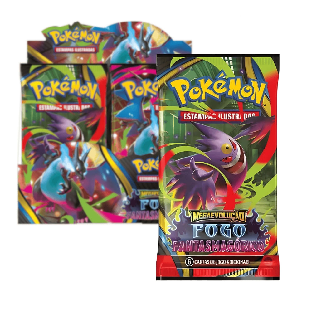 Box Pokémon Megaevolução Fogo Fantasmagórico com 36 Boosters
