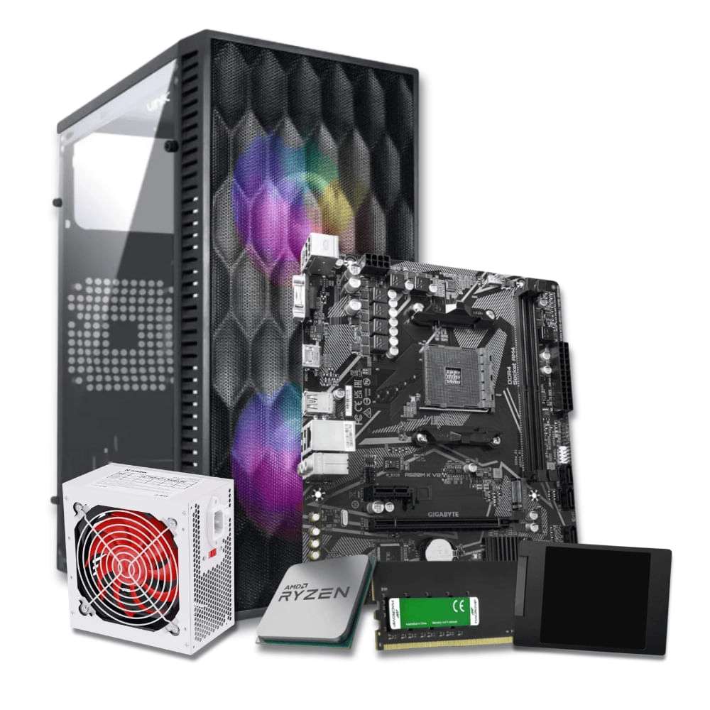 PC Ryzen 3 3200G 8GB SSD 480GB Completo Vídeo Integrado