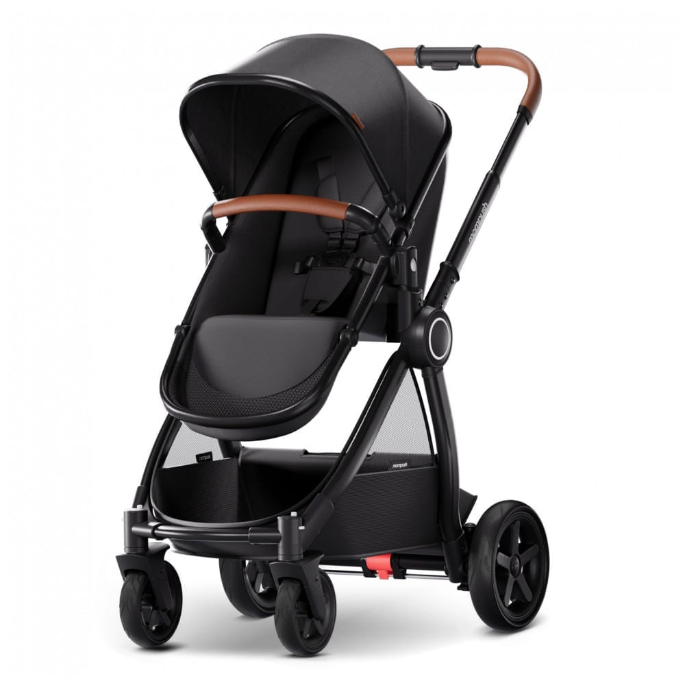 Carrinho de Bebê Mompush Ultimate2 Preto Conversível com Assento Reversível 6 Meses a 23 kg