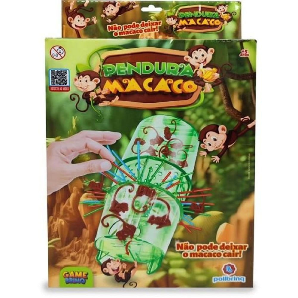 Jogo Pendura Macaco de Equilíbrio e Habilidade Polibrinq PB518