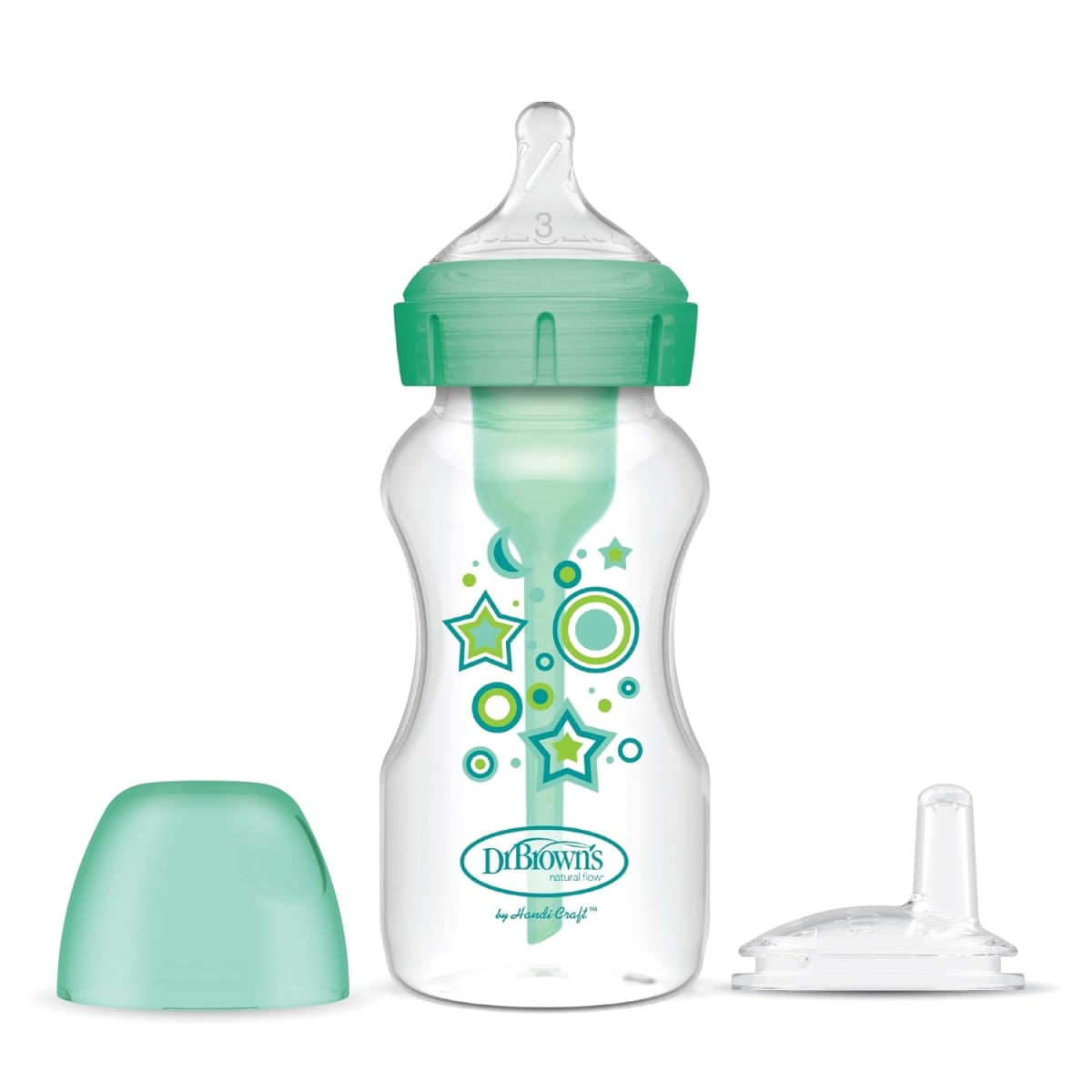 Mamadeira Dr. Brown's Options+ 270ml Bico Nível 3 Verde