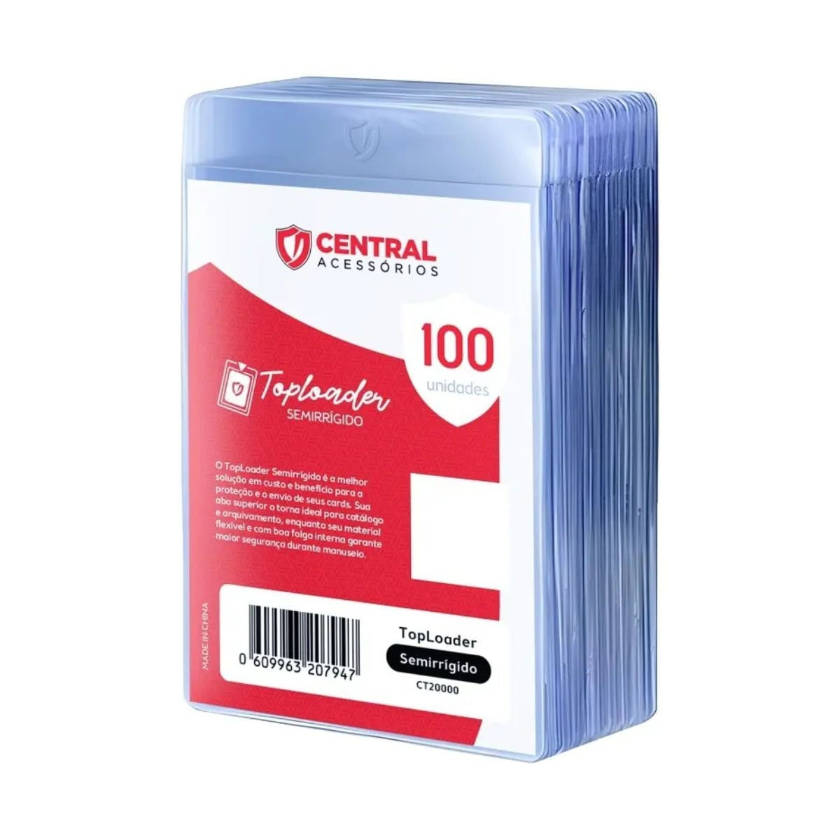 Box 100 Central Toploader Semirrígido Transparente Flexíve