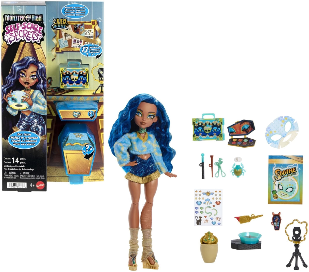 Boneca Cleo DeNille Monster High Self-Scare Secrets c/ 13 Acessórios - Mattel