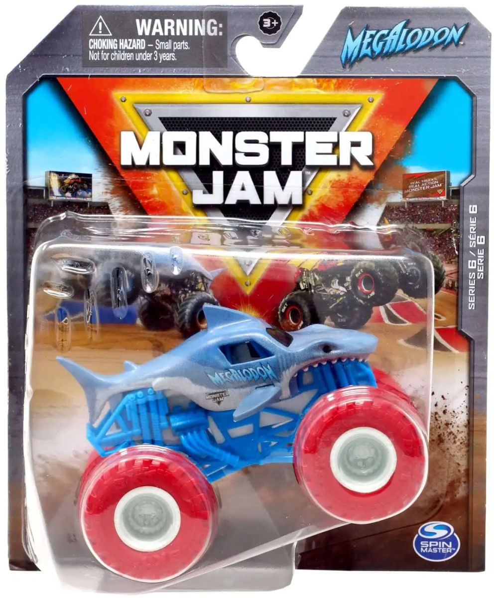 Monster Jam Megalodon S6 - Carro Monstro em Metal 1/64 - Spin Master