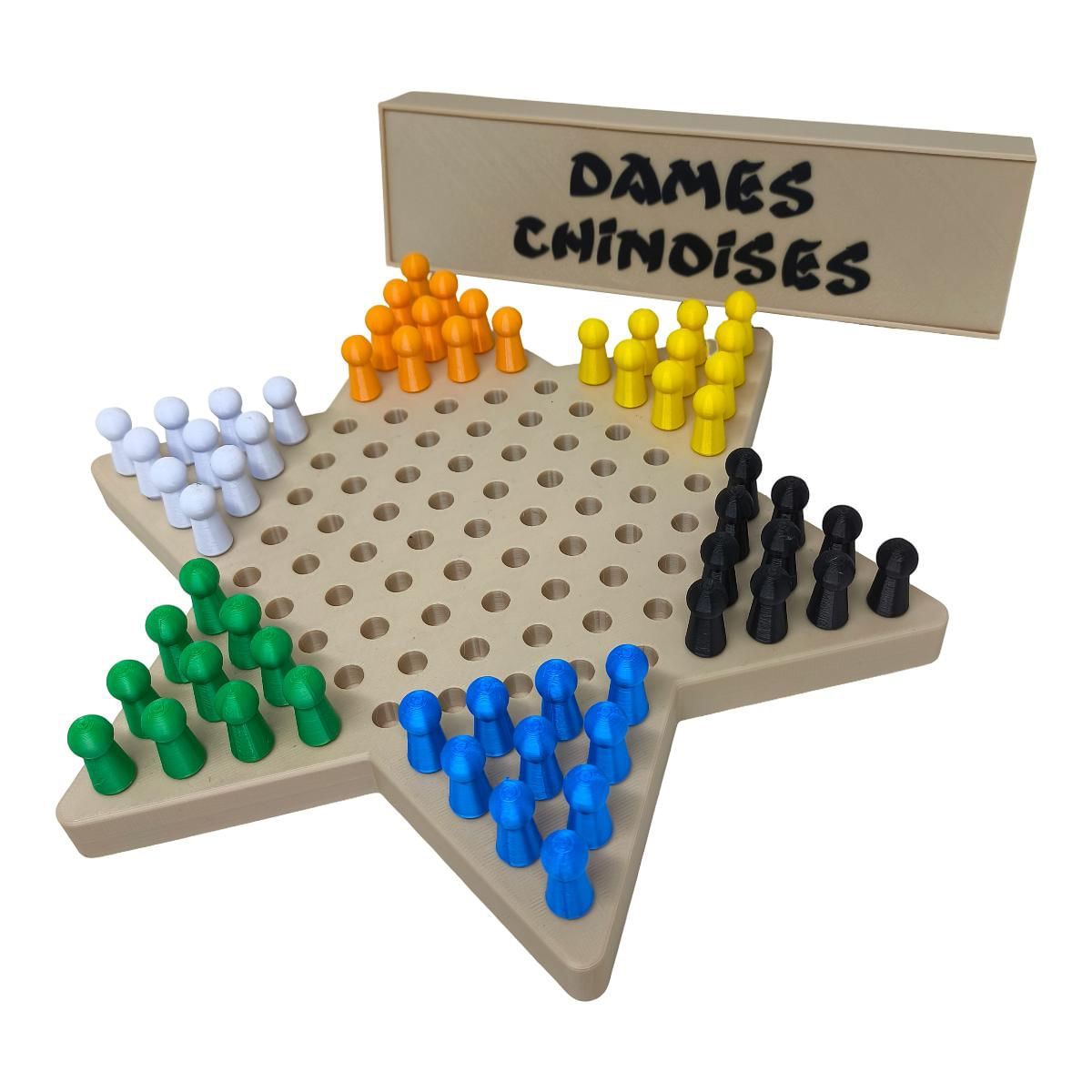 Jogo de Damas Chinesas (Dames Chinoises) com Estojo para Peças