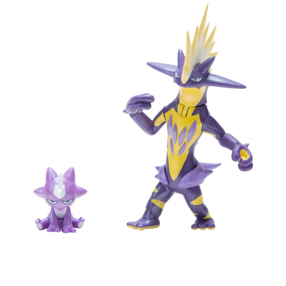 Pack Pokémon Select Evolution Toxel e Toxtricity com 2 figuras articuladas para brincar e expor