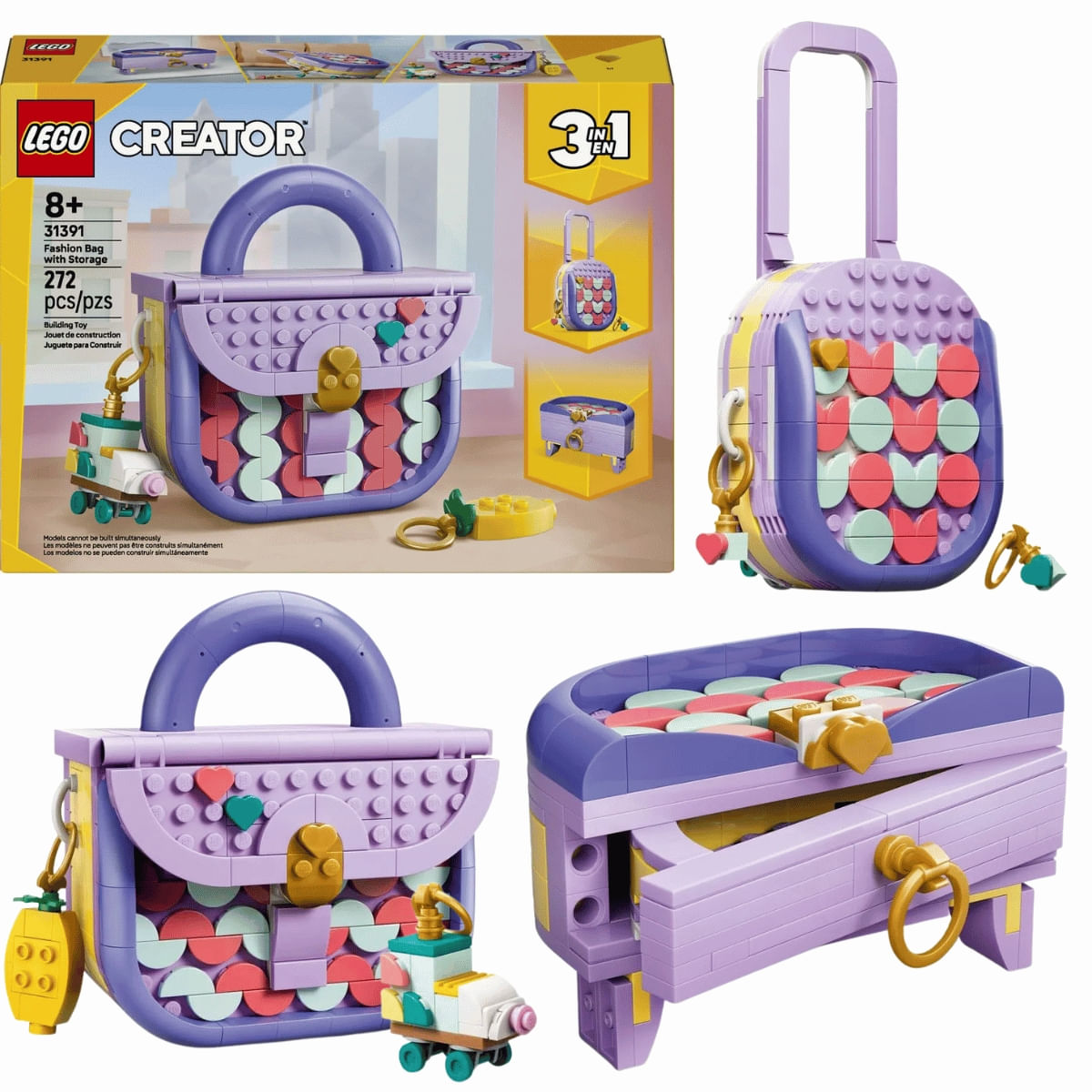 LEGO Creator 3 em 1 Bolsa de Moda de Arte 272 Peças 8+ 31391