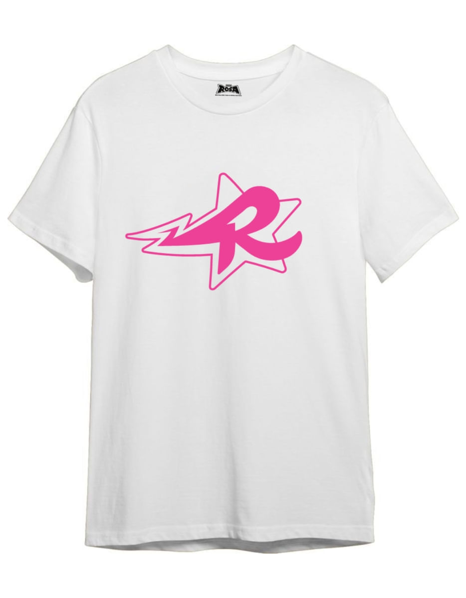 Camiseta de Algodão Dos Rosa Branca Ícone Emilly