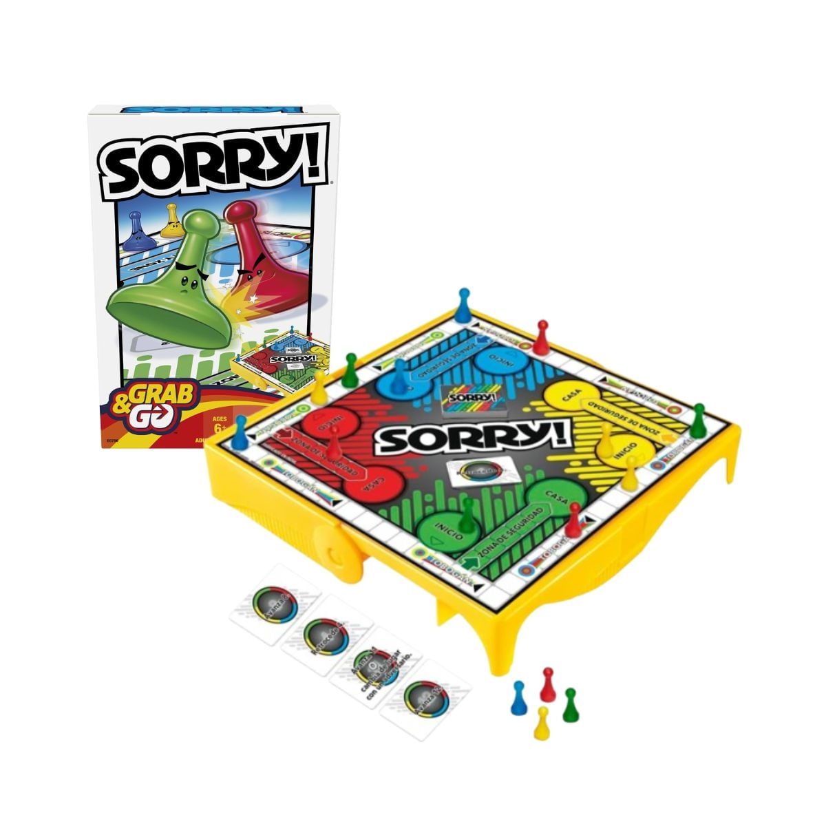 Jogo de Tabuleiro Portátil, Sorry! Grab and Go Infantil