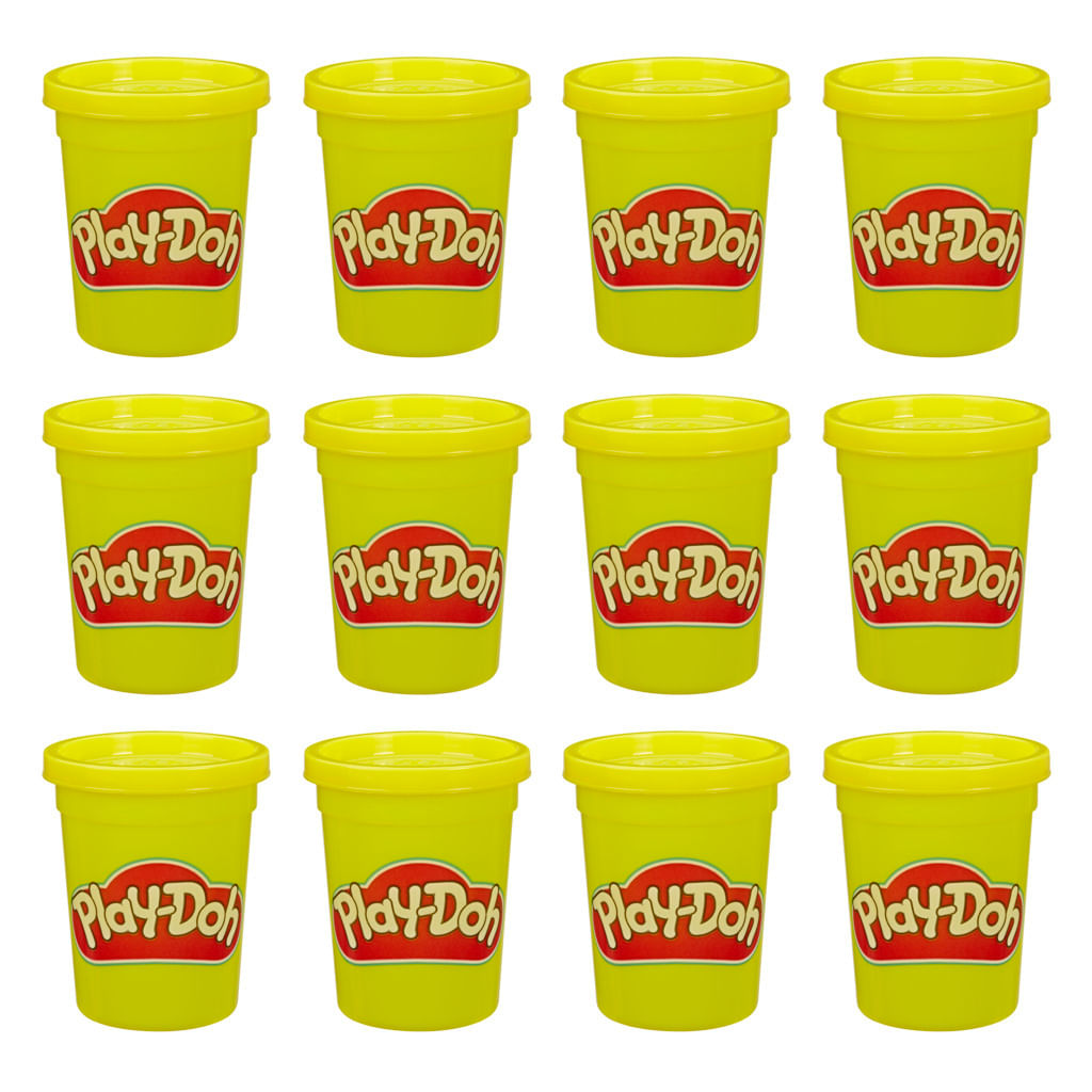 Massa De Modelar - Play-Doh - Conjunto Com 12 Potes - Amarelo - Hasbro