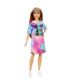 Boneca-Barbie-Fashionista---Morena---Camisa-Tie-Die---Mattel