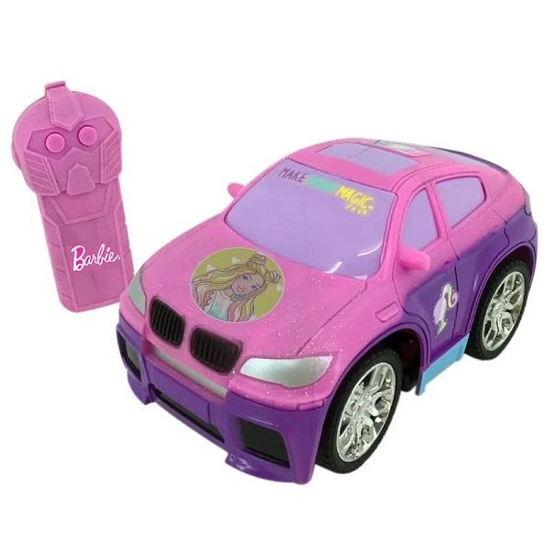 Carro De Controle Remoto Da Barbie Beuty 3 Funções Pink - Ri Happy