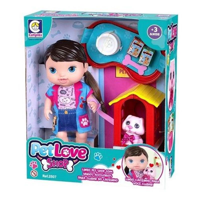 Boneca Pet Love Shop Com Casinha Comidinha E Banheira Ri Happy Brinquedos