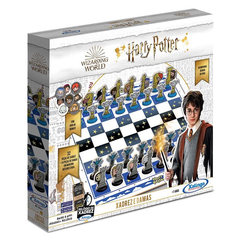 Jogo de Xadrez e Damas - Harry Potter - Wizarding World - 56 Peças -  Xalingo - Ri Happy